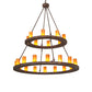 Meyda Lighting Loxley 54" 24-Light 2-Tier Baroque Chandelier With Ambra Siena Idalight Shade
