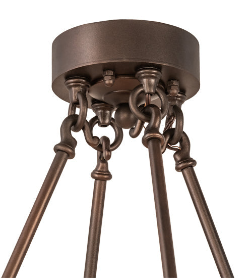 Meyda Lighting Loxley 54" 24-Light 2-Tier Mahogany Bronze Chandelier With Ambra Siena Idalight Shade