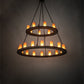 Meyda Lighting Loxley 54" 24-Light 2-Tier Mahogany Bronze Chandelier With Ambra Siena Idalight Shade