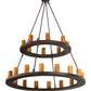 Meyda Lighting Loxley 54" 24-Light 2-Tier Mahogany Bronze Chandelier With Ambra Siena Idalight Shade