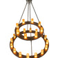 Meyda Lighting Loxley 54" 24-Light 2-Tier Mahogany Bronze Chandelier With Ambra Siena Idalight Shade