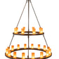 Meyda Lighting Loxley 54" 24-Light 2-Tier Mahogany Bronze Chandelier With Ambra Siena Idalight Shade