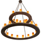 Meyda Lighting Loxley 54" 24-Light 2-Tier Mahogany Bronze Chandelier With Ambra Siena Idalight Shade