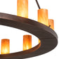 Meyda Lighting Loxley 54" 24-Light 2-Tier Mahogany Bronze Chandelier With Ambra Siena Idalight Shade