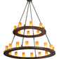 Meyda Lighting Loxley 54" 24-Light 2-Tier Mahogany Bronze Chandelier With Ambra Siena Idalight Shade