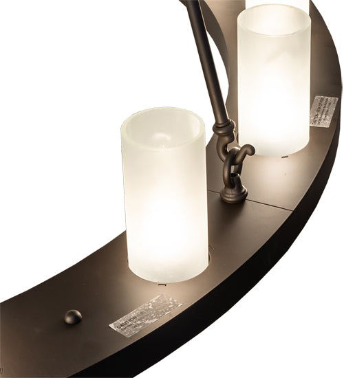 Meyda Lighting Loxley 54" 24-Light 2-Tier Oil Rubbed Bronze Chandelier With Clear Frosted Shade Glass