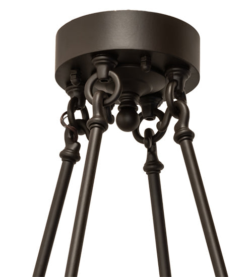 Meyda Lighting Loxley 54" 24-Light 2-Tier Oil Rubbed Bronze Chandelier With Clear Frosted Shade Glass