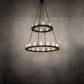 Meyda Lighting Loxley 54" 24-Light 2-Tier Oil Rubbed Bronze Chandelier With Clear Frosted Shade Glass