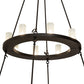 Meyda Lighting Loxley 54" 24-Light 2-Tier Oil Rubbed Bronze Chandelier With Clear Frosted Shade Glass