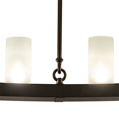 Meyda Lighting Loxley 54" 24-Light 2-Tier Oil Rubbed Bronze Chandelier With Clear Frosted Shade Glass