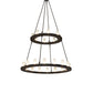 Meyda Lighting Loxley 54" 24-Light 2-Tier Oil Rubbed Bronze Chandelier With Clear Frosted Shade Glass