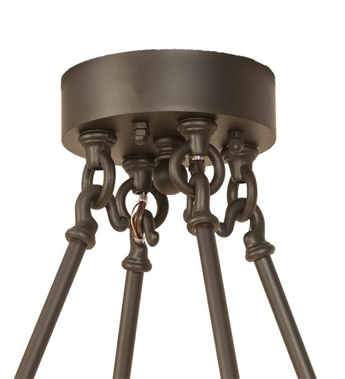 Meyda Lighting Loxley 54" 24-Light 2-Tier Oil Rubbed Bronze Chandelier With Frosted Clear Shade Glass