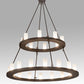 Meyda Lighting Loxley 54" 24-Light 2-Tier Oil Rubbed Bronze Chandelier With Frosted Clear Shade Glass
