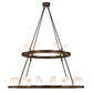 Meyda Lighting Loxley 54" 24-Light 2-Tier Oil Rubbed Bronze Chandelier With Frosted Clear Shade Glass