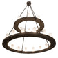 Meyda Lighting Loxley 54" 24-Light 2-Tier Oil Rubbed Bronze Chandelier With Frosted Clear Shade Glass