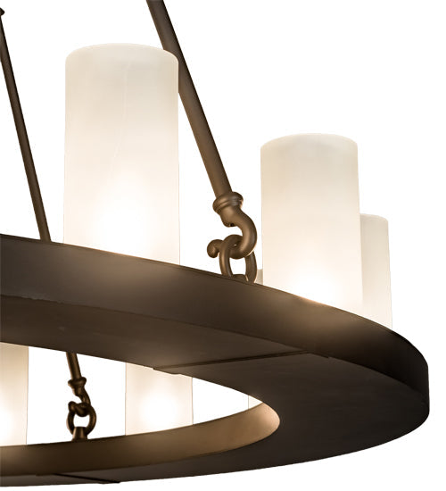Meyda Lighting Loxley 54" 24-Light 2-Tier Oil Rubbed Bronze Chandelier With Frosted Clear Shade Glass