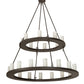 Meyda Lighting Loxley 54" 24-Light 2-Tier Oil Rubbed Bronze Chandelier With Frosted Clear Shade Glass