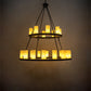 Meyda Lighting Loxley 54" 24-Light 2-Tier Oil Rubbed Bronze Chandelier With Ivory Polyresin Shade