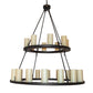 Meyda Lighting Loxley 54" 24-Light 2-Tier Oil Rubbed Bronze Chandelier With Ivory Polyresin Shade