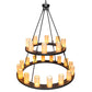 Meyda Lighting Loxley 54" 24-Light 2-Tier Oil Rubbed Bronze Chandelier With Ivory Polyresin Shade