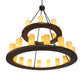 Meyda Lighting Loxley 54" 24-Light 2-Tier Oil Rubbed Bronze Chandelier With Ivory Polyresin Shade