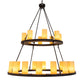 Meyda Lighting Loxley 54" 24-Light 2-Tier Oil Rubbed Bronze Chandelier With Ivory Polyresin Shade