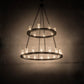 Meyda Lighting Loxley 54" 24-Light 2-Tier Timeless Bronze Chandelier With Clear Seeded Shade Glass