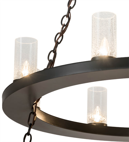 Meyda Lighting Loxley 54" 24-Light 2-Tier Timeless Bronze Chandelier With Clear Seeded Shade Glass
