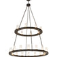 Meyda Lighting Loxley 54" 24-Light 2-Tier Timeless Bronze Chandelier With Clear Seeded Shade Glass