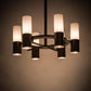 Meyda Lighting Loxley 56" 16-Light Timeless Bronze Golpe Chandelier With White Statuario Idalight Shade Glass