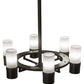 Meyda Lighting Loxley 56" 16-Light Timeless Bronze Golpe Chandelier With White Statuario Idalight Shade Glass