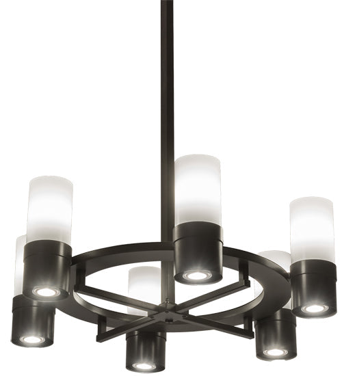 Meyda Lighting Loxley 56" 16-Light Timeless Bronze Golpe Chandelier With White Statuario Idalight Shade Glass