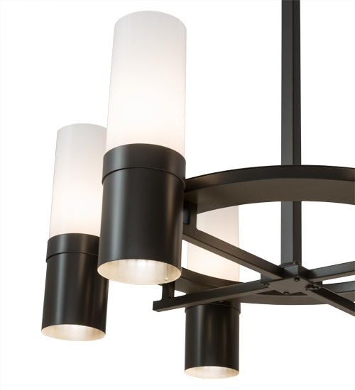 Meyda Lighting Loxley 56" 16-Light Timeless Bronze Golpe Chandelier With White Statuario Idalight Shade Glass