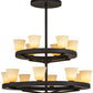 Meyda Lighting Loxley 57" 14-Light 2-Tier Dark Roast Piedmont Chandelier With Tawnyrock Idalight Shade Glass