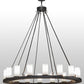 Meyda Lighting Loxley 60" 16-Light Smoke Chandelier With Frosted Clear Shade Glass