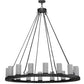 Meyda Lighting Loxley 60" 16-Light Smoke Chandelier With Frosted Clear Shade Glass