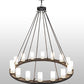 Meyda Lighting Loxley 60" 16-Light Smoke Chandelier With Frosted Clear Shade Glass