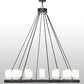 Meyda Lighting Loxley 60" 16-Light Smoke Chandelier With Frosted Clear Shade Glass
