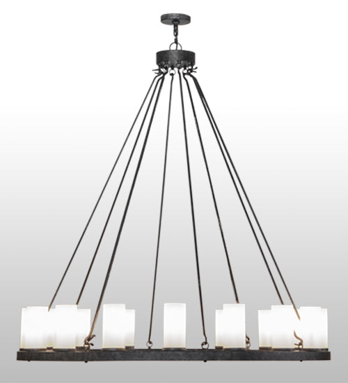 Meyda Lighting Loxley 60" 16-Light Smoke Chandelier With Frosted Clear Shade Glass