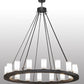 Meyda Lighting Loxley 60" 16-Light Smoke Chandelier With Frosted Clear Shade Glass