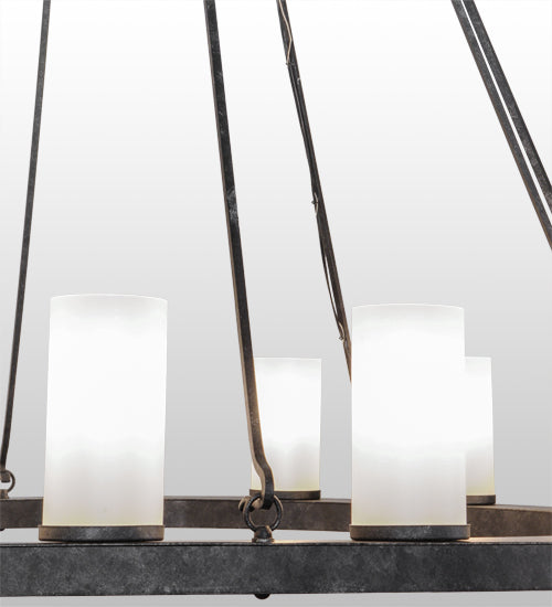 Meyda Lighting Loxley 60" 16-Light Smoke Chandelier With Frosted Clear Shade Glass