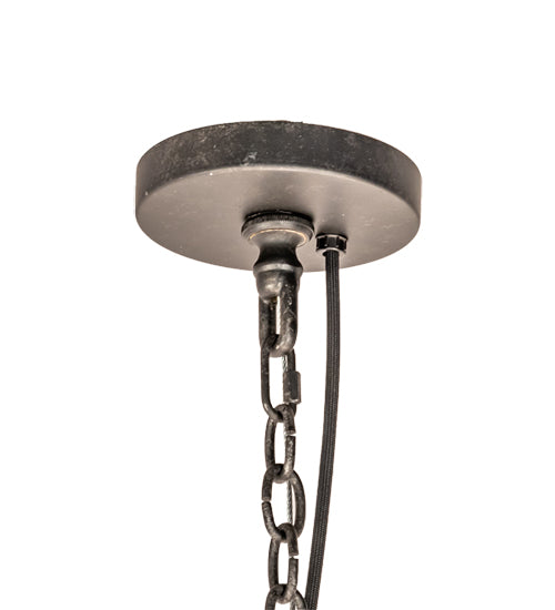 Meyda Lighting Loxley 60" 18-Light 2-Tier Smoke Chandelier With Clear Seeded Shade Glass