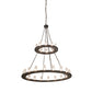 Meyda Lighting Loxley 60" 18-Light 2-Tier Smoke Chandelier With Clear Seeded Shade Glass