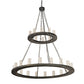 Meyda Lighting Loxley 60" 18-Light 2-Tier Smoke Chandelier With Clear Seeded Shade Glass