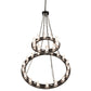 Meyda Lighting Loxley 60" 18-Light 2-Tier Smoke Chandelier With Clear Seeded Shade Glass