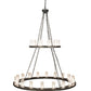 Meyda Lighting Loxley 60" 18-Light 2-Tier Smoke Chandelier With Clear Seeded Shade Glass