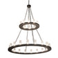 Meyda Lighting Loxley 60" 18-Light 2-Tier Smoke Chandelier With Clear Seeded Shade Glass