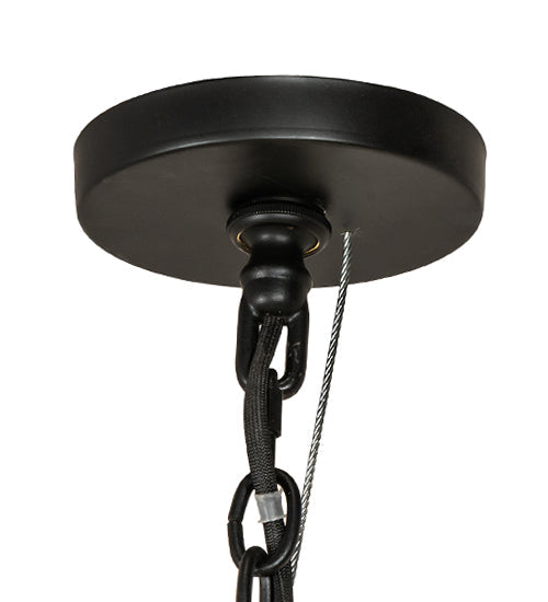 Meyda Lighting Loxley 60" 20-Light Blackwash Chandelier With Clear Frosted Shade Glass