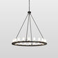 Meyda Lighting Loxley 60" 20-Light Blackwash Chandelier With Clear Frosted Shade Glass