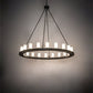 Meyda Lighting Loxley 60" 20-Light Blackwash Chandelier With Clear Frosted Shade Glass